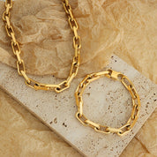 Parure chaîne cubaine dorée