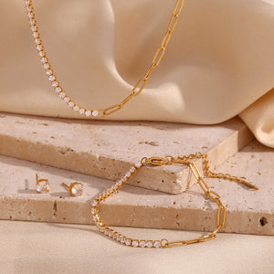Parure zirconium doré