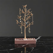 Arbre pour bijoux moderne avec support et petits oiseaux