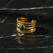 Bague pierre verte