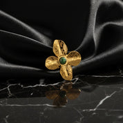 Bague Fleur Vintage – Acier inoxydable doré, bague or vintage, elliade paris - bijoux vintage