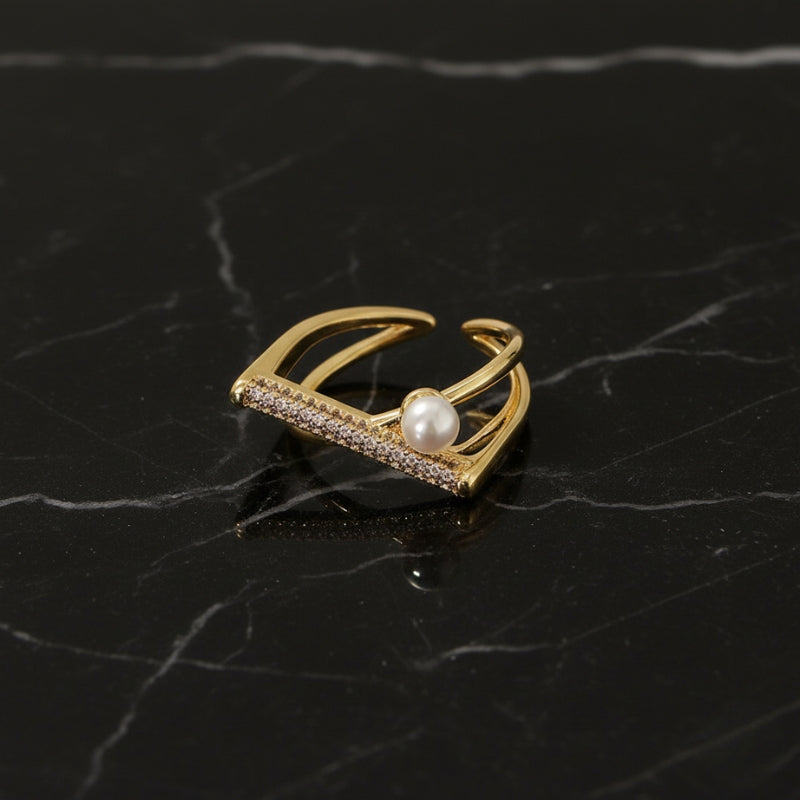 Bague perle moderne