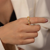 bague pierre multicolore