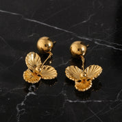 Boucle d'oreille fleur pendante