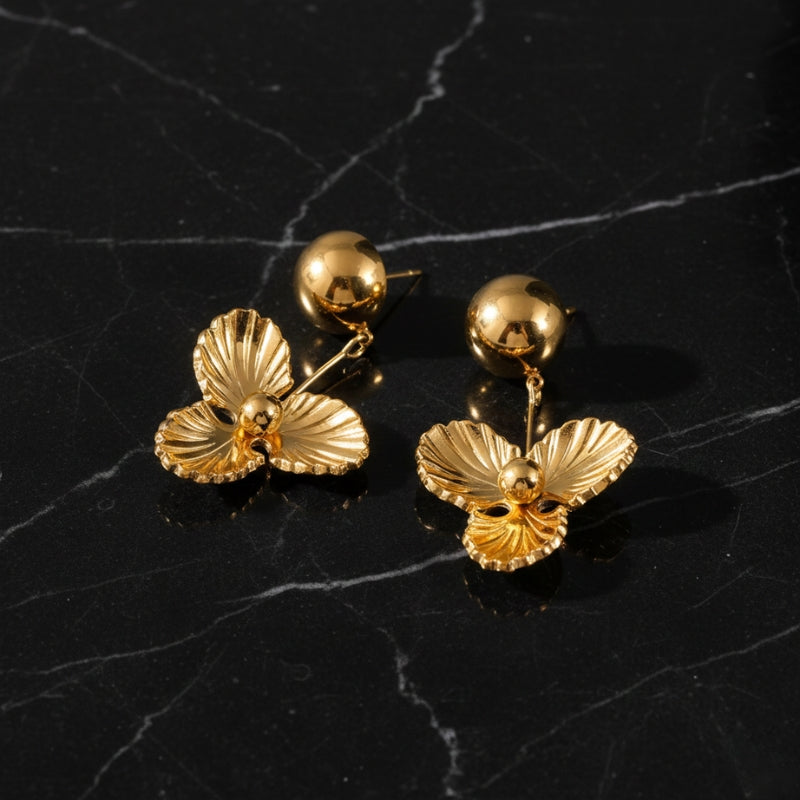 boucle d'oreille fleur argent