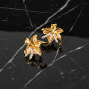 Boucles d’oreilles fantaisie fleur en acier inoxydable