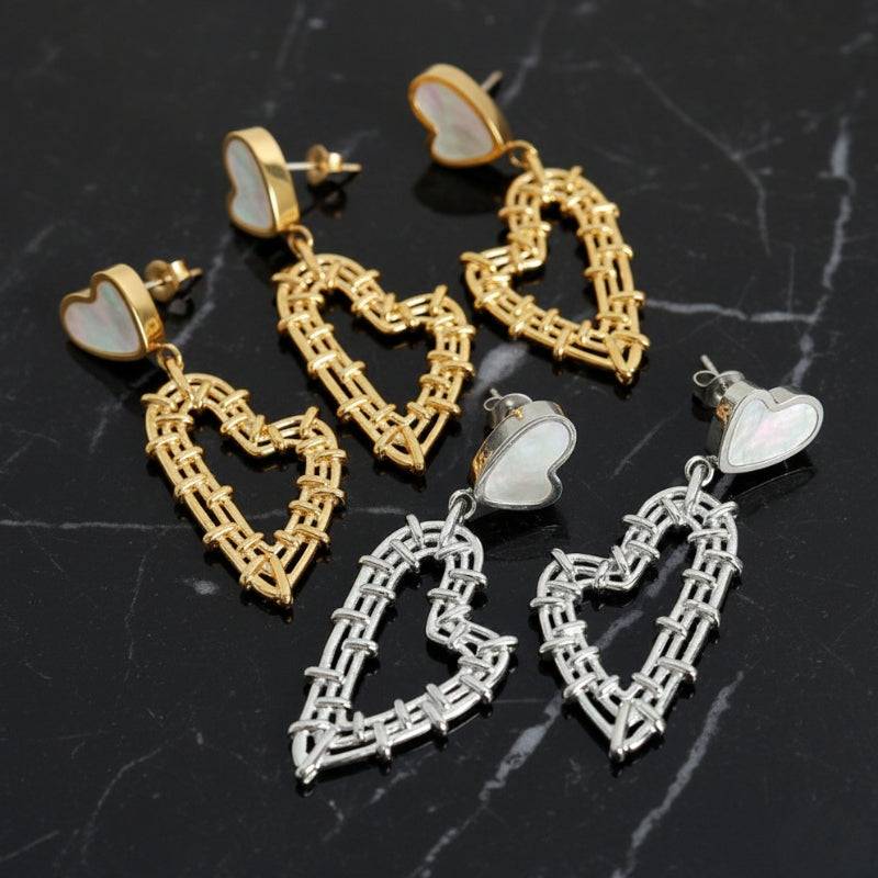 Boucle d'oreilles cœur fantaisie