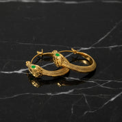 Boucles d’oreilles créoles serpent en acier inoxydable plaqué or 18K