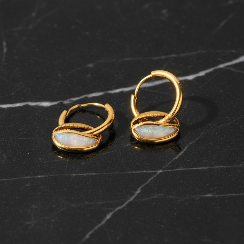 Boucles d'oreilles créoles nacre