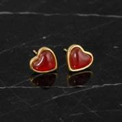 Boucles d'oreilles cœur rouge
