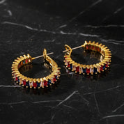 boucle d oreilles creole or entoure de zirconium carrefour