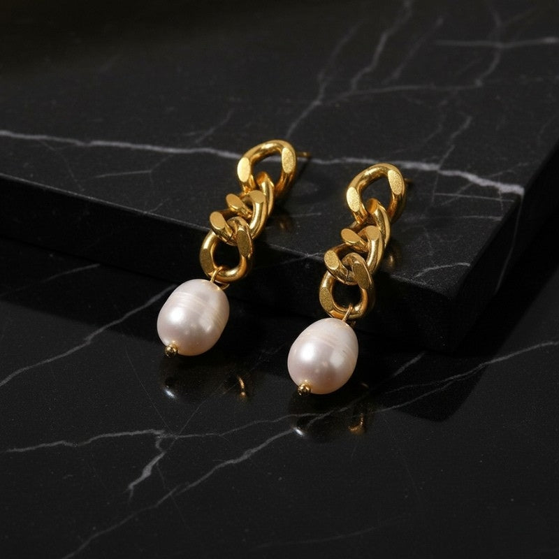 Boucles d'oreilles perle nacrée