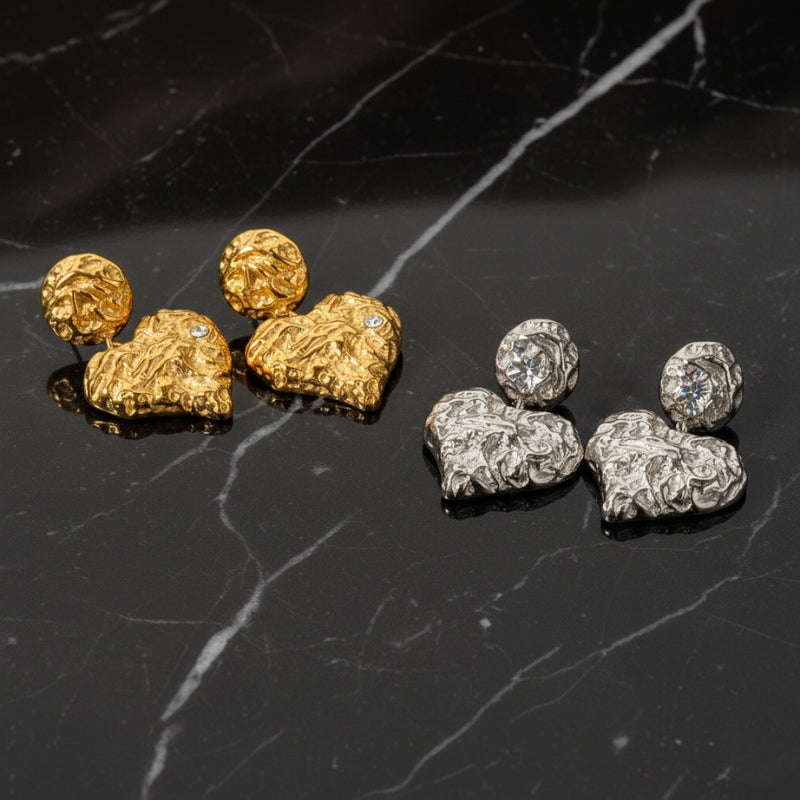 Boucles d’oreilles cœur modelé