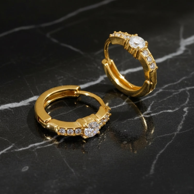 Boucles d'oreilles créoles diamant