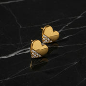 Boucles d’oreilles cœur strass