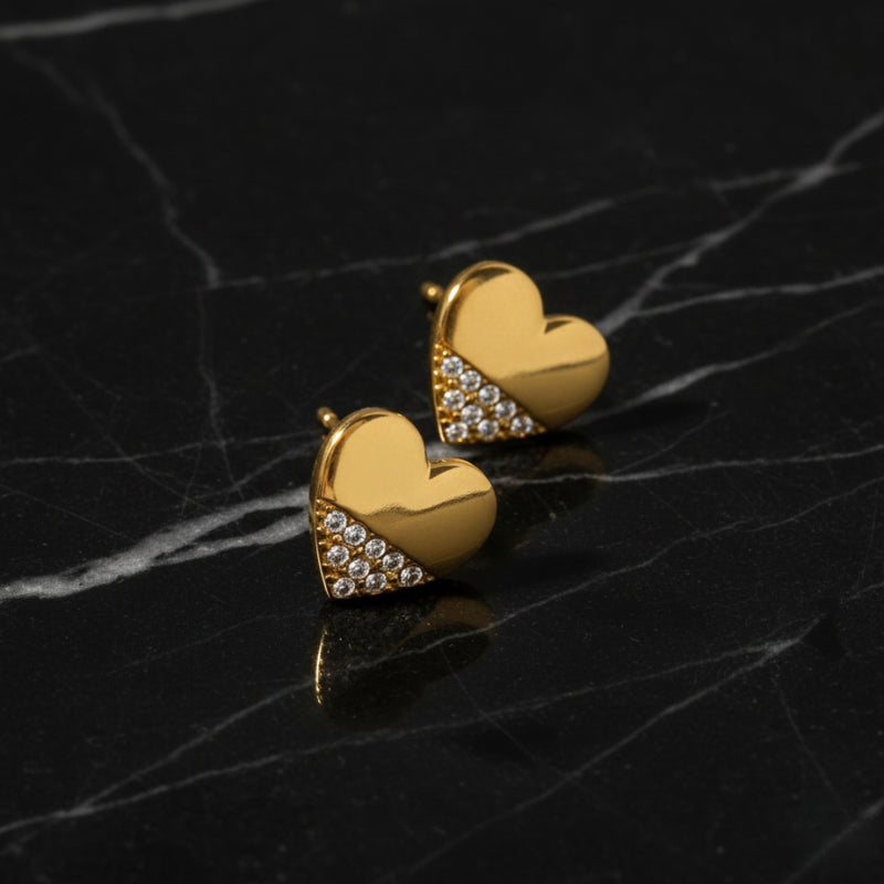 Boucles d’oreilles cœur strass