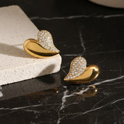 Boucles d'oreilles cœur scintillant