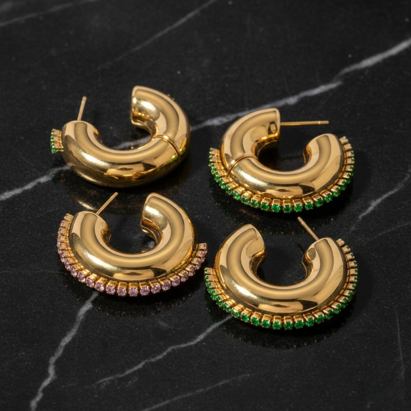 Boucles d'oreilles créoles rondes