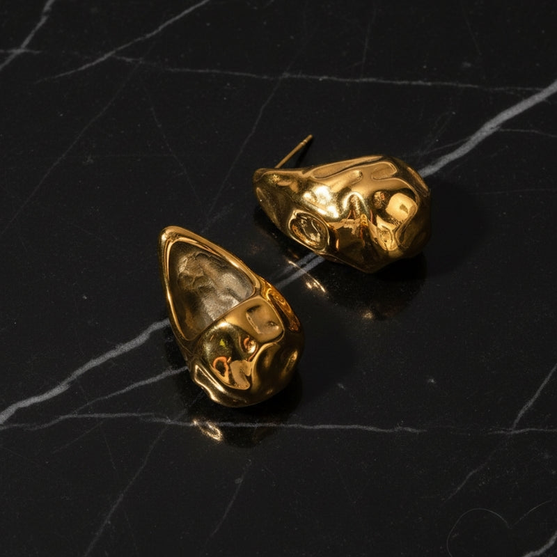 Boucles d’oreilles goutte luxe en acier inoxydable plaqué 18K