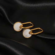 Boucles d’oreilles anneau enfant doré avec pierre – Acier inoxydable et or 18K