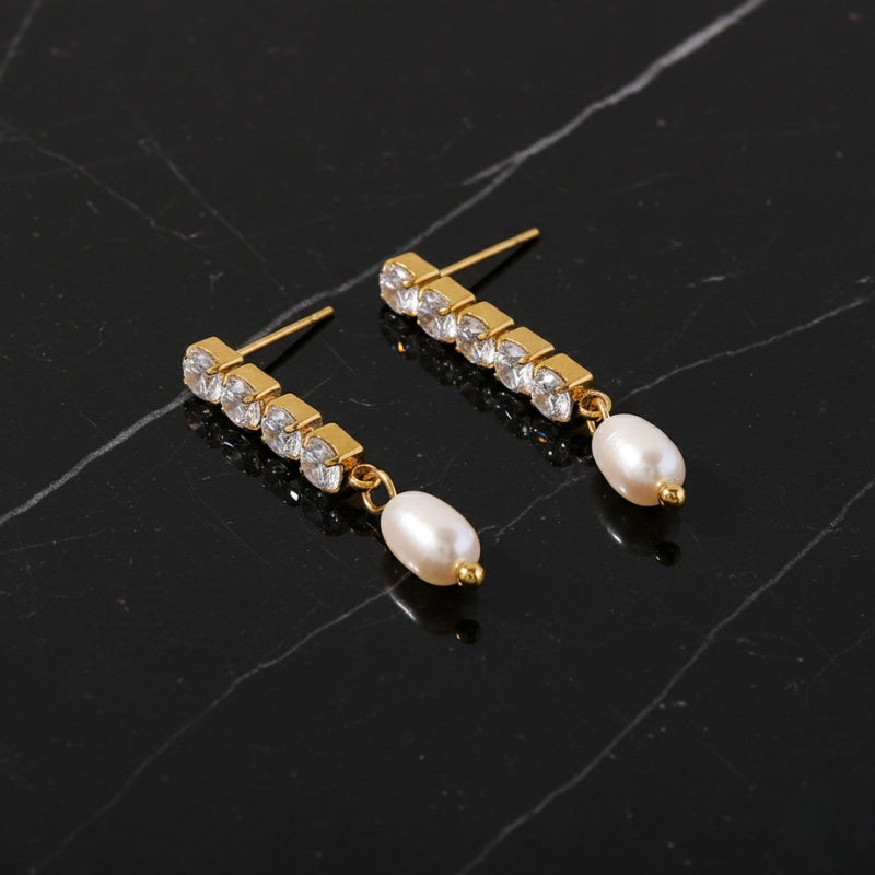 Boucles d'oreilles pendante zirconium