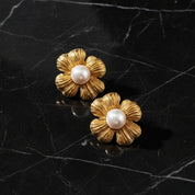 Boucles d'oreilles perle fleur