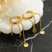 Boucles d’oreilles créoles chaîne – Acier inoxydable doré 18K