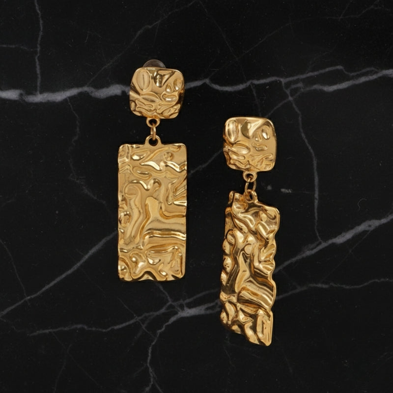 boucles oreilles pendantes plaqué or, namaka bijoux​