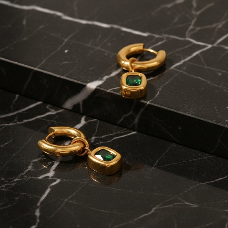 Boucles d'oreilles créoles avec pendentif