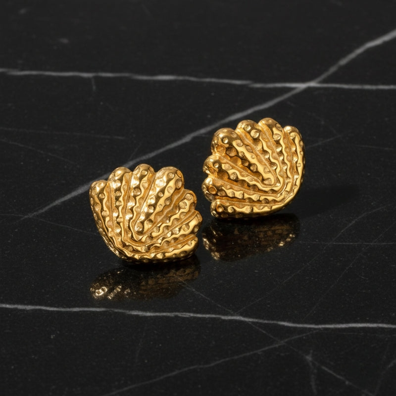 Boucles d'oreilles coquillage martelées