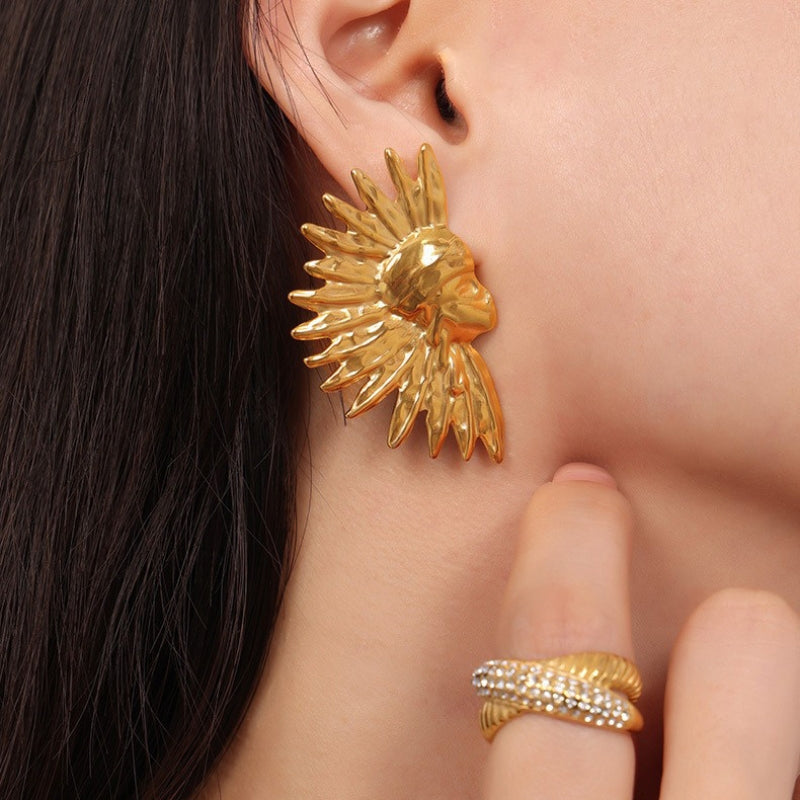 Boucles d’oreilles indiennes dorées – acier inoxydable PVD 18K