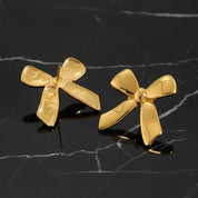 Boucles d’oreilles nœud marin en acier inoxydable doré 18K