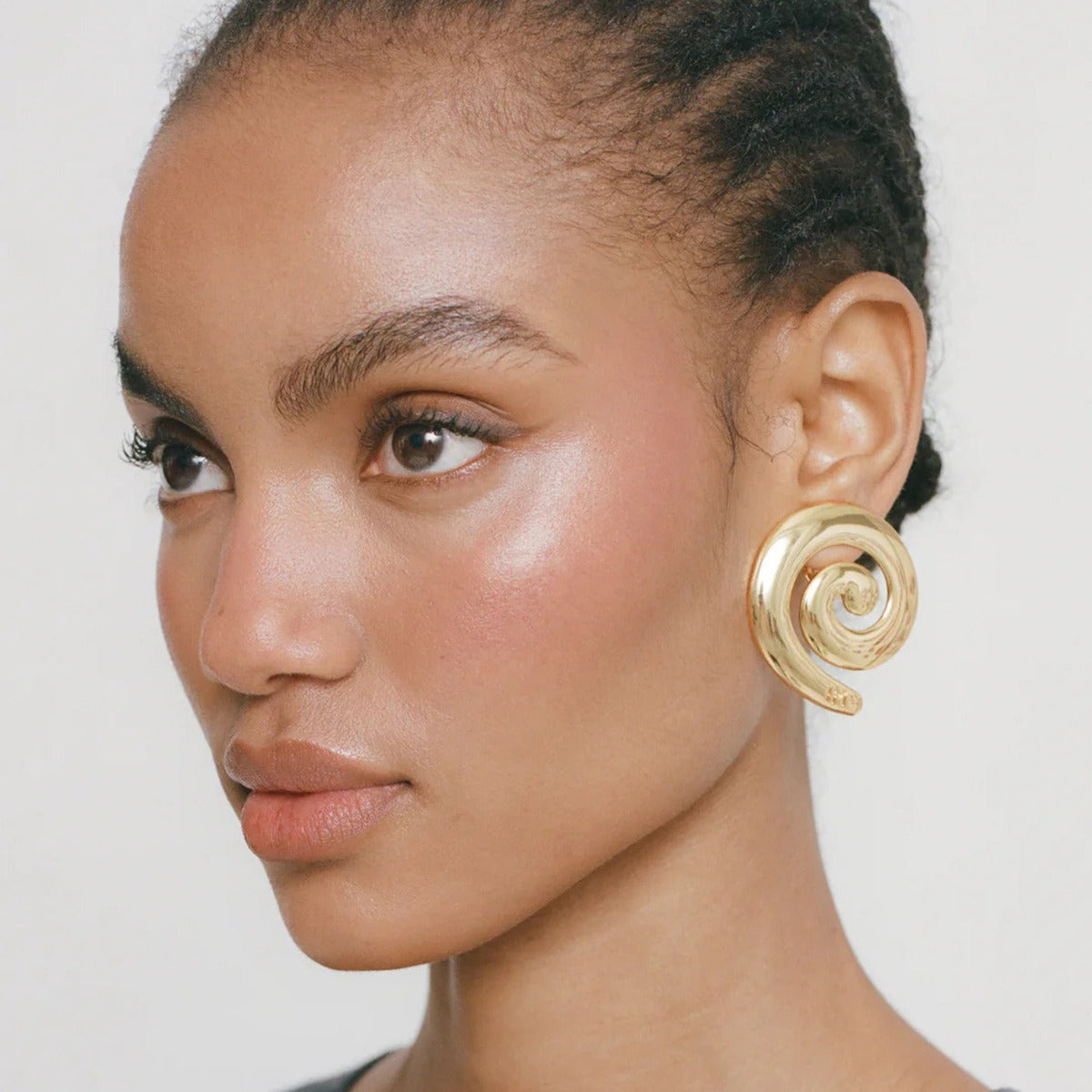 Boucles d’oreilles spirales dorées – acier inoxydable PVD 18K