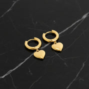 Boucles d’oreilles cœur créoles pendantes