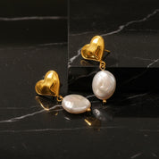Boucles d’oreilles cœur perle baroque