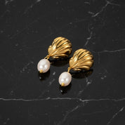 Boucles d'oreilles coquillage et perle