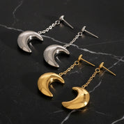 &nbsp;Boucles d’oreilles lune pendante – Design original et léger
