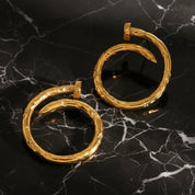 Boucles d’oreilles créoles originales – Acier inoxydable plaqué or 18K, boucle d'oreille creole originale argent​, boucle d'oreille creole originale or