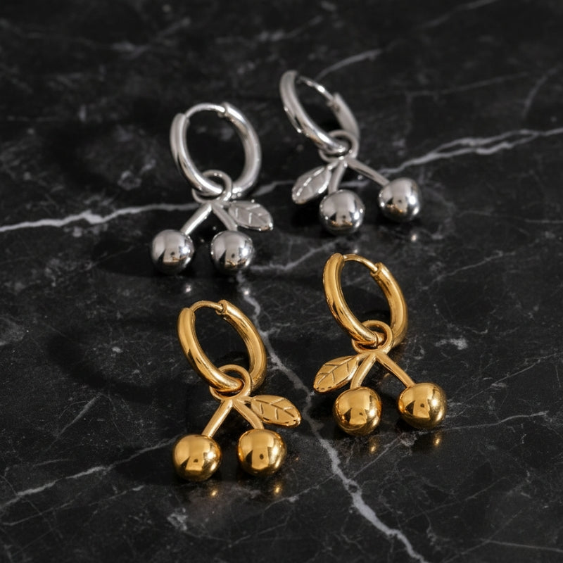 Boucles d'oreilles cerise