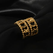 Boucles d’oreilles créoles larges double anneau plaqué or 18K, boucle d'oreille argent creole large