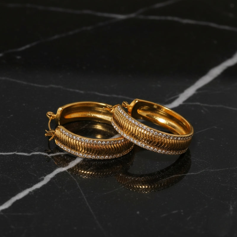 Boucles d’oreilles créoles vintage en acier inoxydable