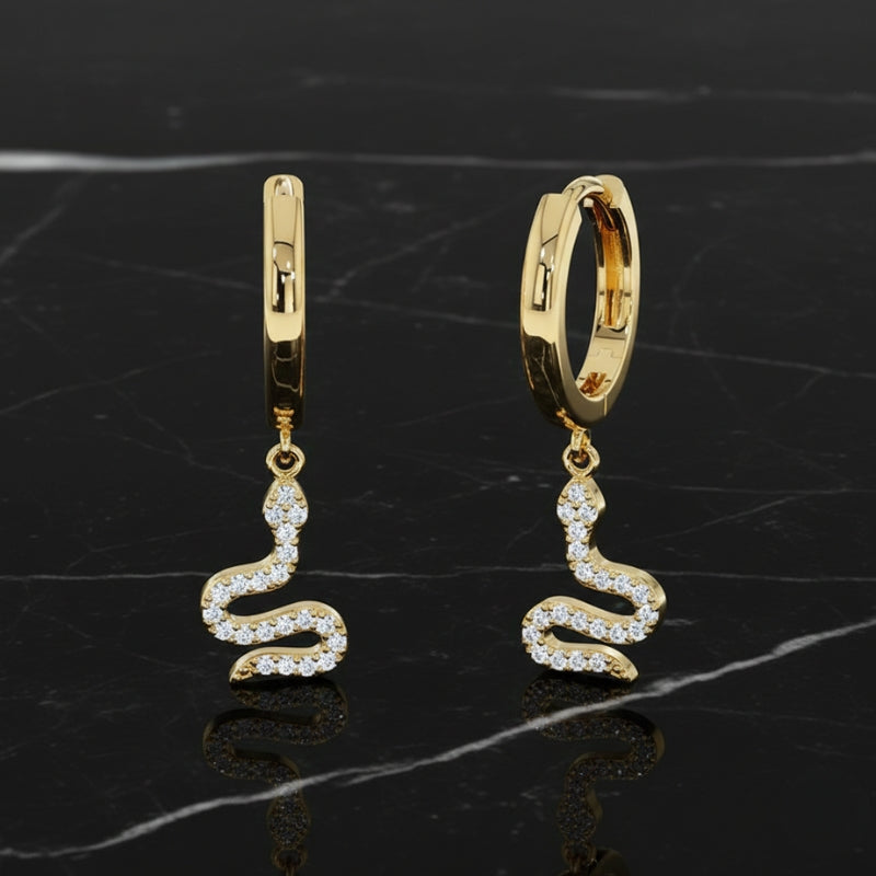 Boucles d’oreilles serpent minimalistes en acier inoxydable