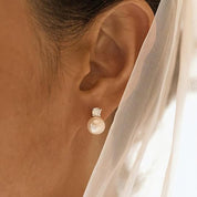 Boucles d’oreilles mariage perle – Clous dorés avec perles classiques