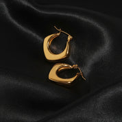 Boucles d’oreilles petites créoles, géométrique en acier doré, boucle d oreille petite creole diamant