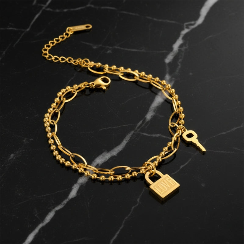 Bracelet doré fantaisie