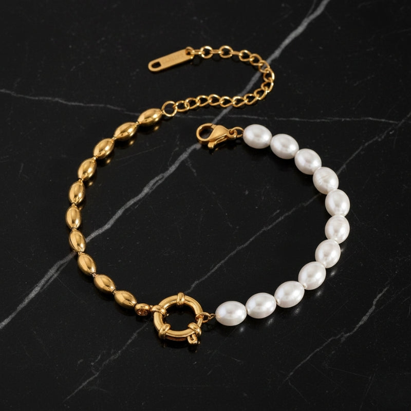 Bracelet perle blanche
