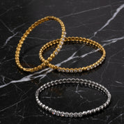 Bracelet jonc boule – Acier inoxydable avec perles ou pierres