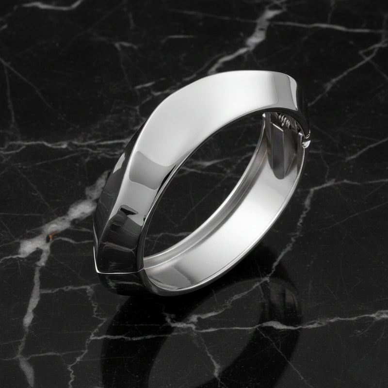 Gros Bracelet Jonc en Acier Inoxydable – Style Large