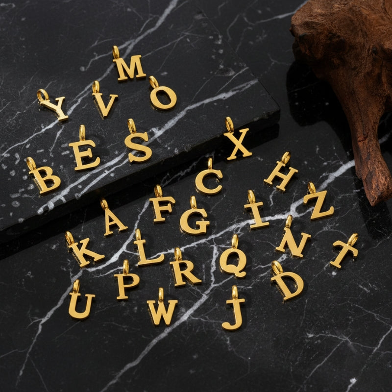 Charms cœur de naissance et pendentifs lettres pour bijoux personnalisés