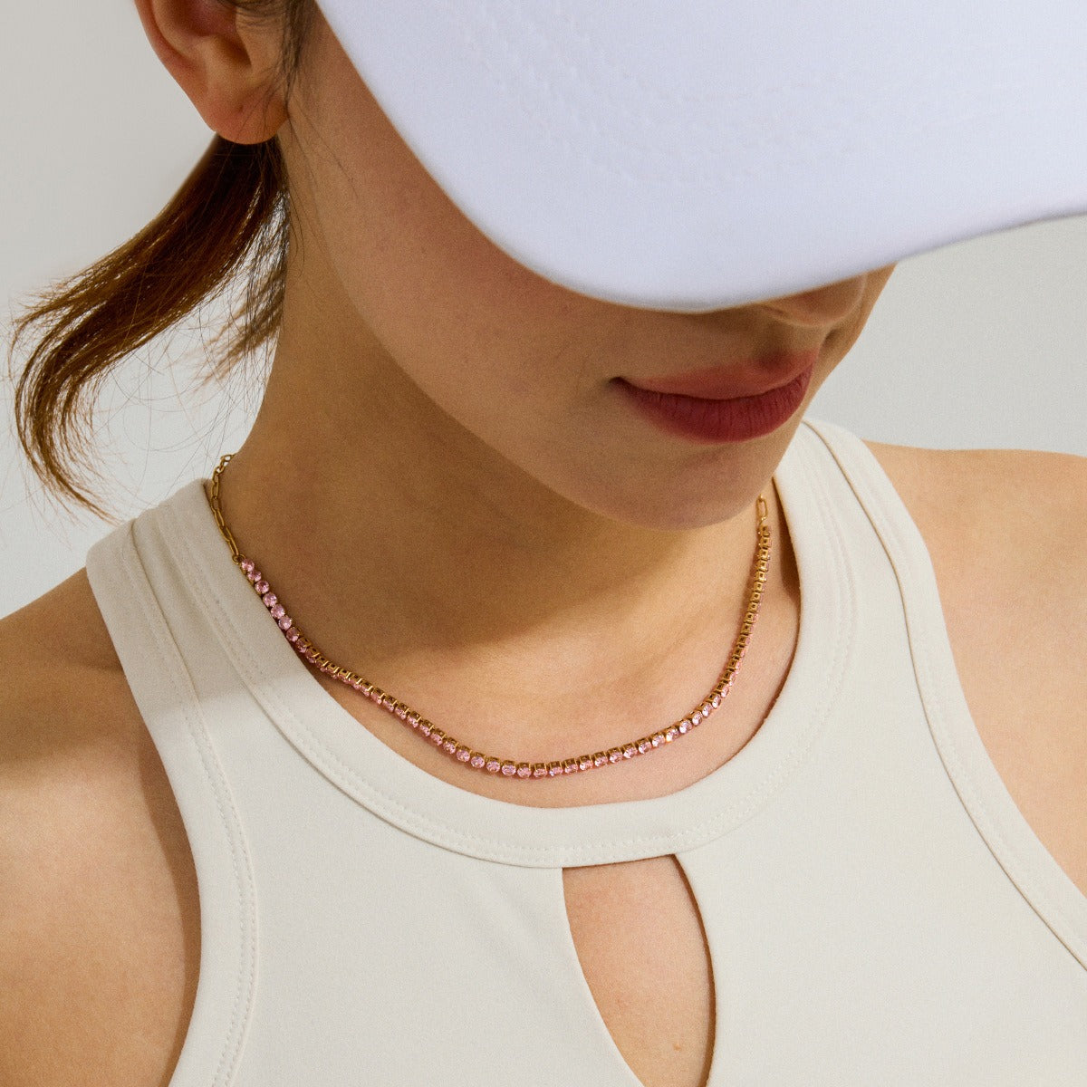 Collier ras de cou strass – Acier inoxydable doré 18K